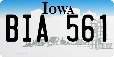 IA license plate BIA561