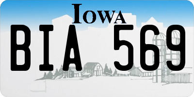 IA license plate BIA569