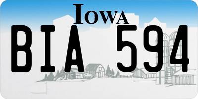 IA license plate BIA594