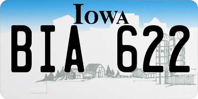 IA license plate BIA622