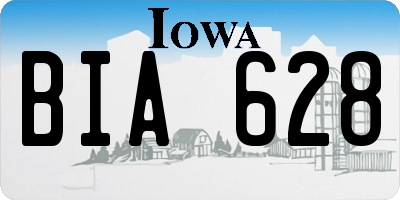 IA license plate BIA628