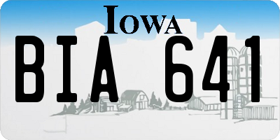 IA license plate BIA641