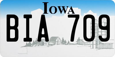 IA license plate BIA709