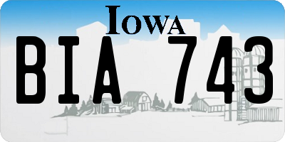 IA license plate BIA743