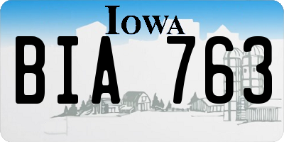 IA license plate BIA763
