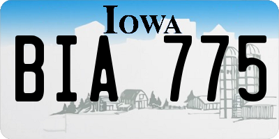 IA license plate BIA775