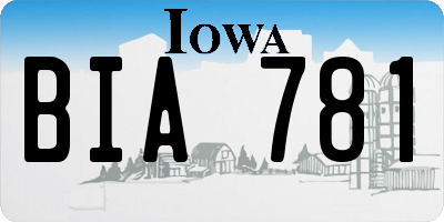IA license plate BIA781