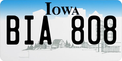 IA license plate BIA808