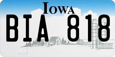 IA license plate BIA818
