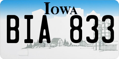 IA license plate BIA833
