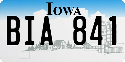 IA license plate BIA841