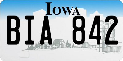 IA license plate BIA842