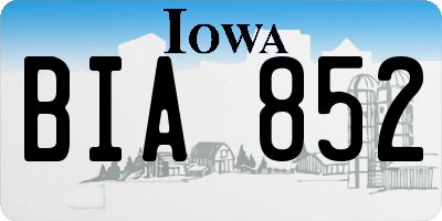 IA license plate BIA852