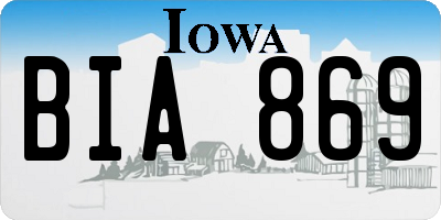 IA license plate BIA869