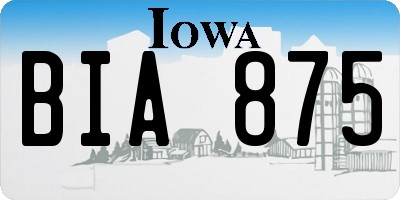 IA license plate BIA875