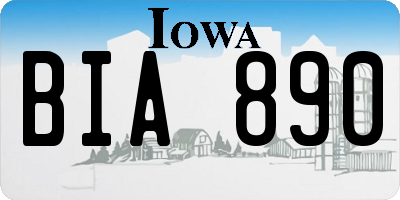 IA license plate BIA890