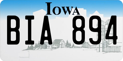 IA license plate BIA894