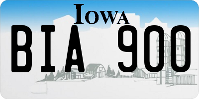 IA license plate BIA900