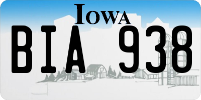 IA license plate BIA938
