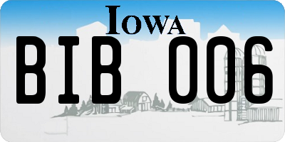 IA license plate BIB006