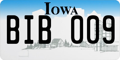 IA license plate BIB009