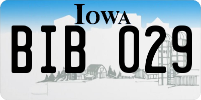 IA license plate BIB029