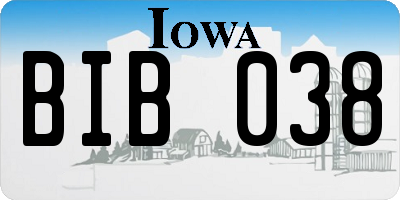 IA license plate BIB038