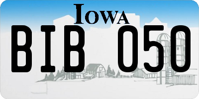 IA license plate BIB050
