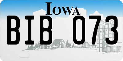 IA license plate BIB073