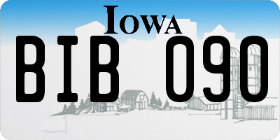 IA license plate BIB090