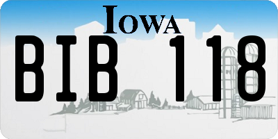 IA license plate BIB118