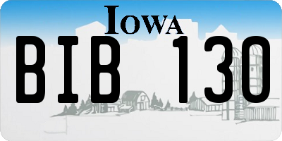 IA license plate BIB130