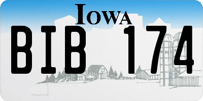 IA license plate BIB174