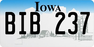 IA license plate BIB237