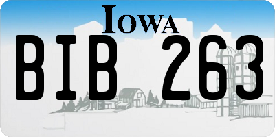 IA license plate BIB263