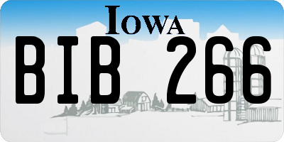 IA license plate BIB266