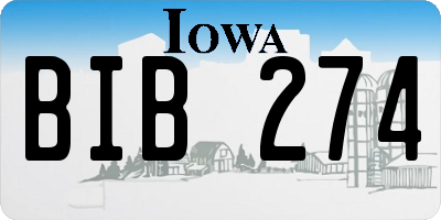 IA license plate BIB274