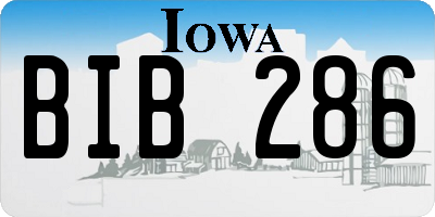 IA license plate BIB286