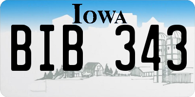 IA license plate BIB343