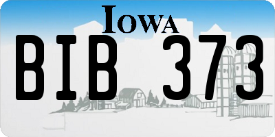 IA license plate BIB373