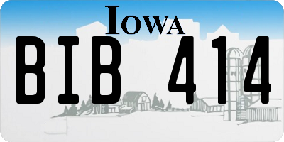 IA license plate BIB414