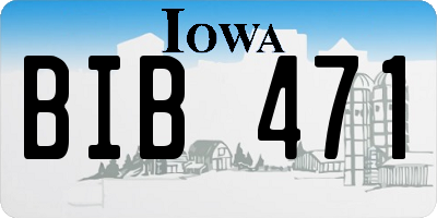 IA license plate BIB471