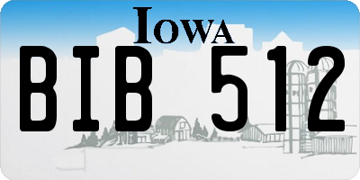 IA license plate BIB512