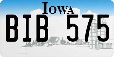 IA license plate BIB575