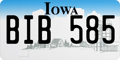 IA license plate BIB585