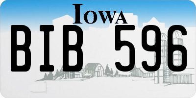 IA license plate BIB596