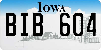 IA license plate BIB604