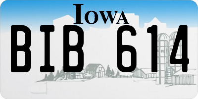 IA license plate BIB614