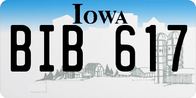 IA license plate BIB617