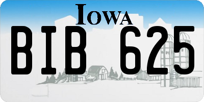 IA license plate BIB625
